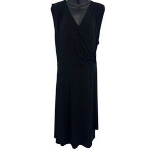 41 Hawthorn Faux Wrap Black Dress Plus Size 2X Sleeveless Stretch Women NWT New